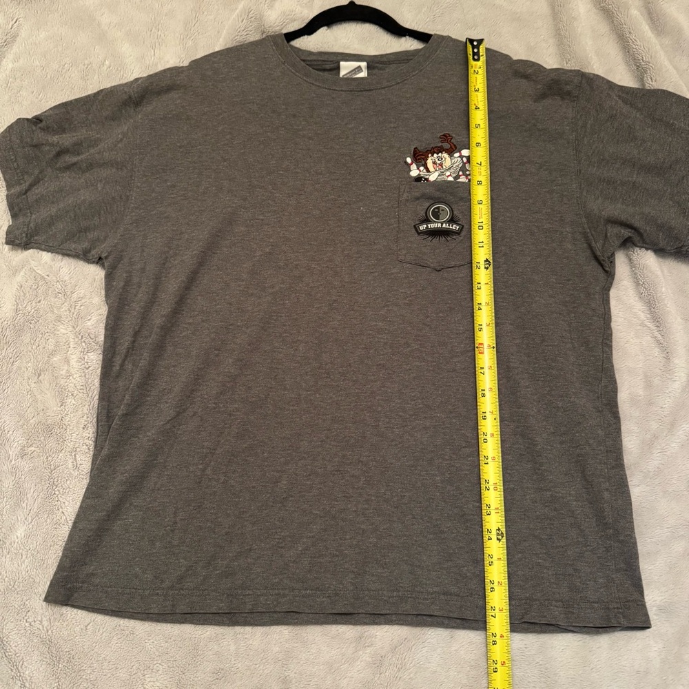 Warner‎ Bros Taz Bowling Shirt XL 1999 Looney Tunes Pocket Tee Vintage - Picture 4 of 10